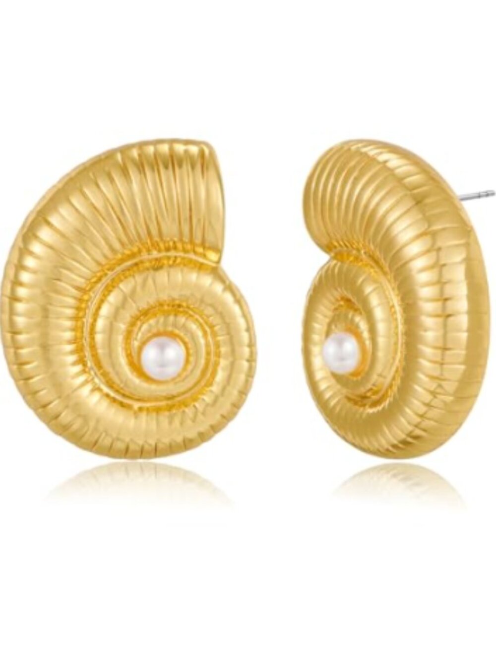 Golden Seashell Stud Earrings